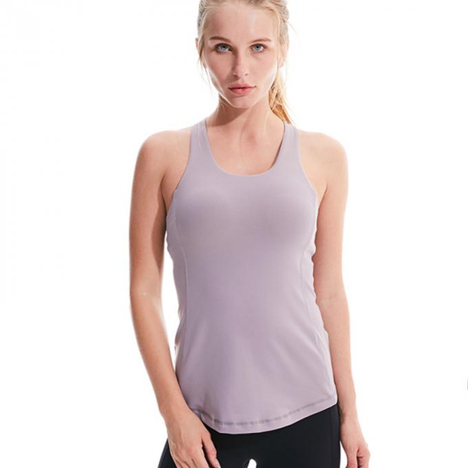 Parte superior sem mangas do algodão do esporte de Racerback da colheita básica quente de Saling para o sutiã Strappy dos esportes da camiseta de alças da colheita da cruz do Alto-apoio das mulheres