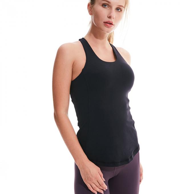 Parte superior sem mangas do algodão do esporte de Racerback da colheita básica quente de Saling para o sutiã Strappy dos esportes da camiseta de alças da colheita da cruz do Alto-apoio das mulheres