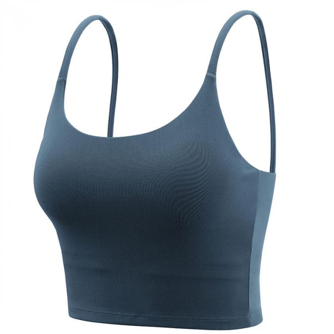 Saling quente Wirefree acolchoou das mulheres de alta qualidade de corrida do sutiã do esporte da ioga da cabeçada da forma do exercício do Gym do apoio médio as camisetas de alças