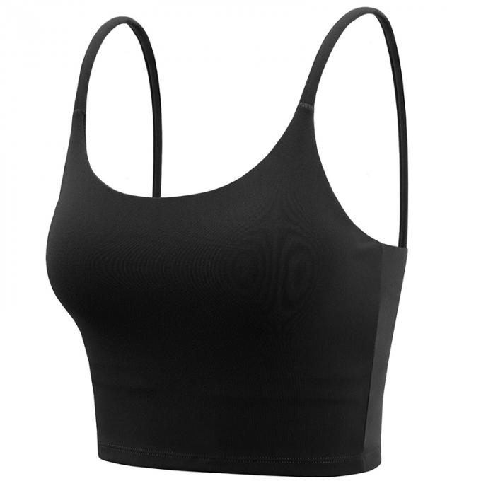 Saling quente Wirefree acolchoou das mulheres de alta qualidade de corrida do sutiã do esporte da ioga da cabeçada da forma do exercício do Gym do apoio médio as camisetas de alças