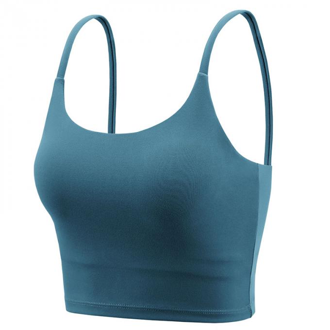Saling quente Wirefree acolchoou das mulheres de alta qualidade de corrida do sutiã do esporte da ioga da cabeçada da forma do exercício do Gym do apoio médio as camisetas de alças