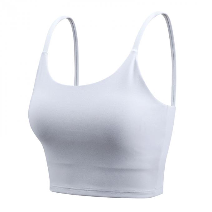 Saling quente Wirefree acolchoou das mulheres de alta qualidade de corrida do sutiã do esporte da ioga da cabeçada da forma do exercício do Gym do apoio médio as camisetas de alças