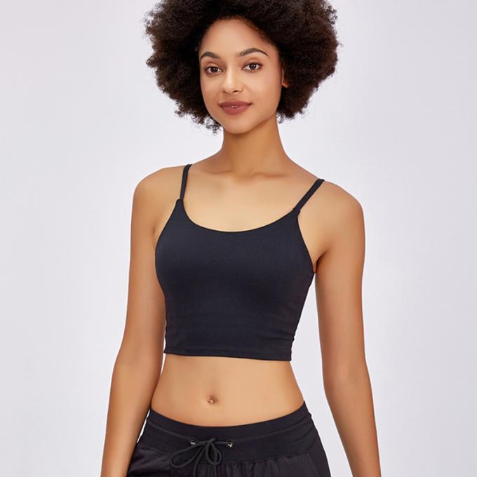 Saling quente Wirefree acolchoou das mulheres de alta qualidade de corrida do sutiã do esporte da ioga da cabeçada da forma do exercício do Gym do apoio médio as camisetas de alças