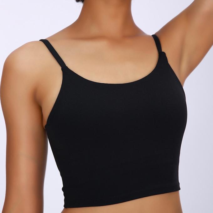 Saling quente Wirefree acolchoou das mulheres de alta qualidade de corrida do sutiã do esporte da ioga da cabeçada da forma do exercício do Gym do apoio médio as camisetas de alças