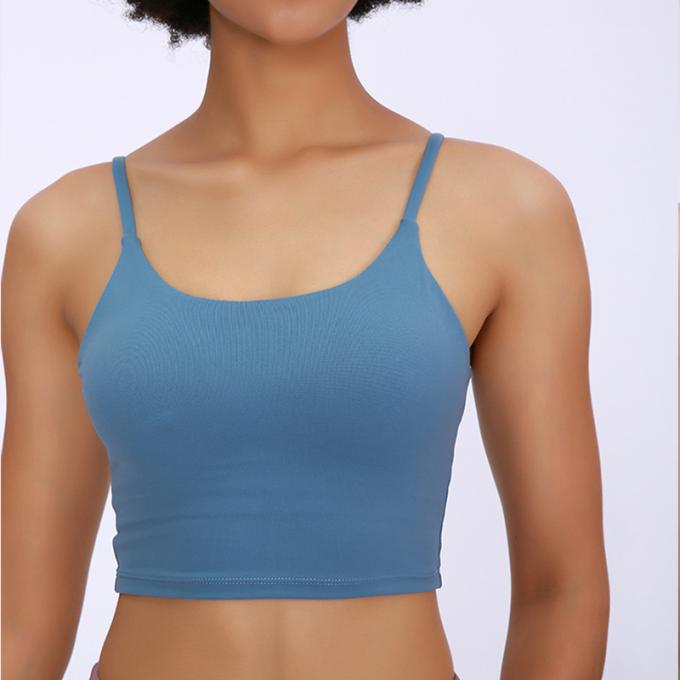Saling quente Wirefree acolchoou das mulheres de alta qualidade de corrida do sutiã do esporte da ioga da cabeçada da forma do exercício do Gym do apoio médio as camisetas de alças