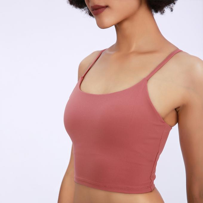 Saling quente Wirefree acolchoou das mulheres de alta qualidade de corrida do sutiã do esporte da ioga da cabeçada da forma do exercício do Gym do apoio médio as camisetas de alças