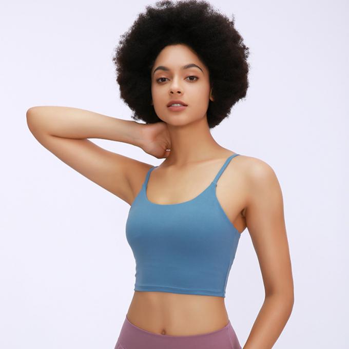 Saling quente Wirefree acolchoou das mulheres de alta qualidade de corrida do sutiã do esporte da ioga da cabeçada da forma do exercício do Gym do apoio médio as camisetas de alças