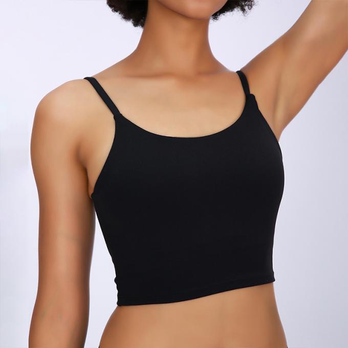 Saling quente Wirefree acolchoou das mulheres de alta qualidade de corrida do sutiã do esporte da ioga da cabeçada da forma do exercício do Gym do apoio médio as camisetas de alças