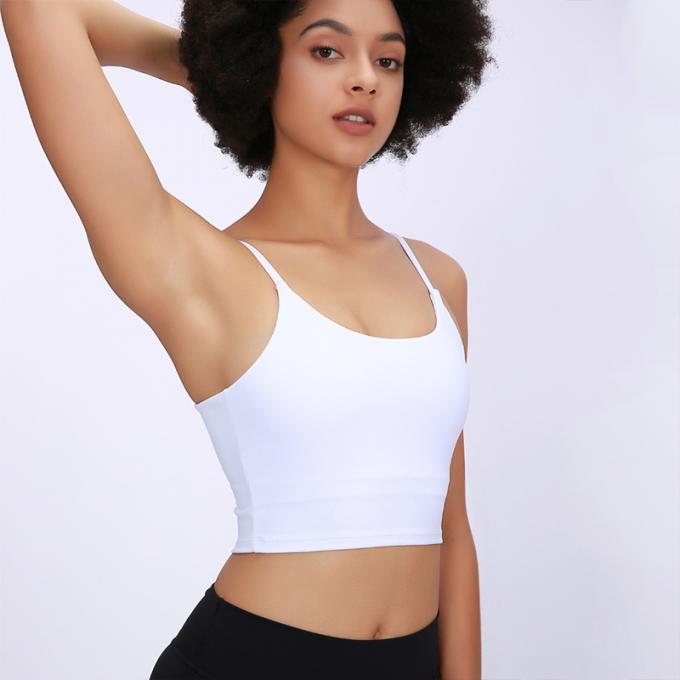 Saling quente Wirefree acolchoou das mulheres de alta qualidade de corrida do sutiã do esporte da ioga da cabeçada da forma do exercício do Gym do apoio médio as camisetas de alças