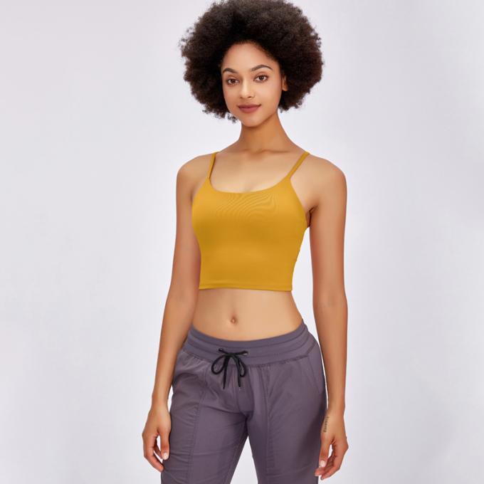 Saling quente Wirefree acolchoou das mulheres de alta qualidade de corrida do sutiã do esporte da ioga da cabeçada da forma do exercício do Gym do apoio médio as camisetas de alças