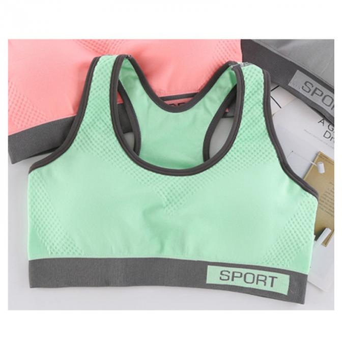 Camiseta de alças contínua à prova de choque de corrida da Rápido-secagem de Wicking do roupa interior da aptidão das mulheres do sutiã dos esportes da forma da cor de Macaron