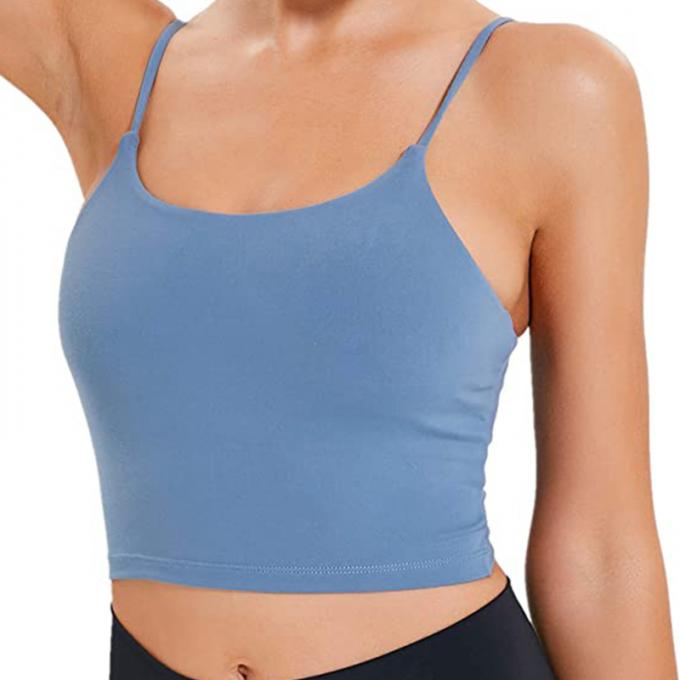 A caixa fêmea da veste da ioga do sutiã dos esportes das mulheres populares acolchoa a parte superior à prova de choque da colheita da ioga da veste da aptidão do roupa interior dos esportes