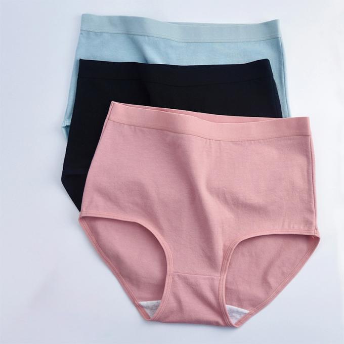 Cintura meados de do algodão do roupa interior do tamanho do sinal de adição das mulheres por atacado nenhuma cuecas das senhoras da cobertura total superior do queque breve