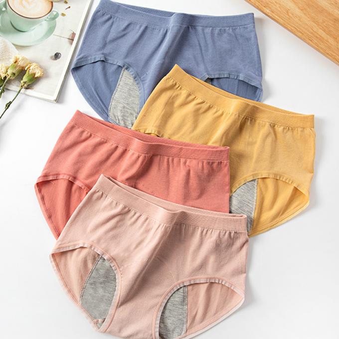 Cuecas fêmea de alta qualidade do roupa interior da cuecas menstrual portal íntimo por atacado da prova do escape dos biquinis do Alto-corte da cuecas do período