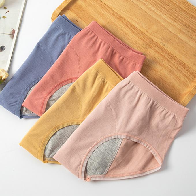 Cuecas fêmea de alta qualidade do roupa interior da cuecas menstrual portal íntimo por atacado da prova do escape dos biquinis do Alto-corte da cuecas do período