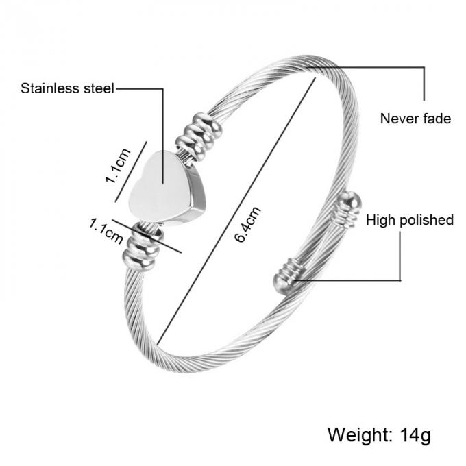 O aço do titânio do cabo Coração-deu forma a relógios da pulseira da forma de Rose Gold Plated Bangle Ladies do bracelete