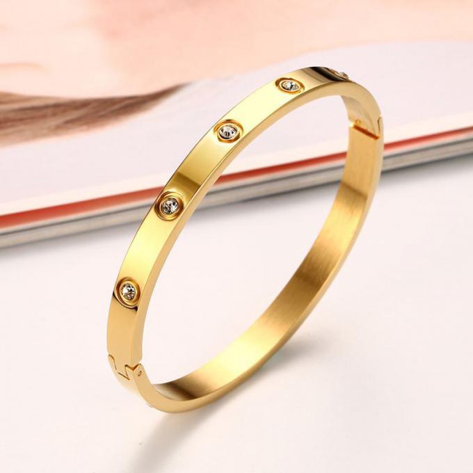 Das pulseira de aço inoxidável das pulseira e do anel das senhoras das pulseira luxuosas do encanto o ouro da mulher chapeou