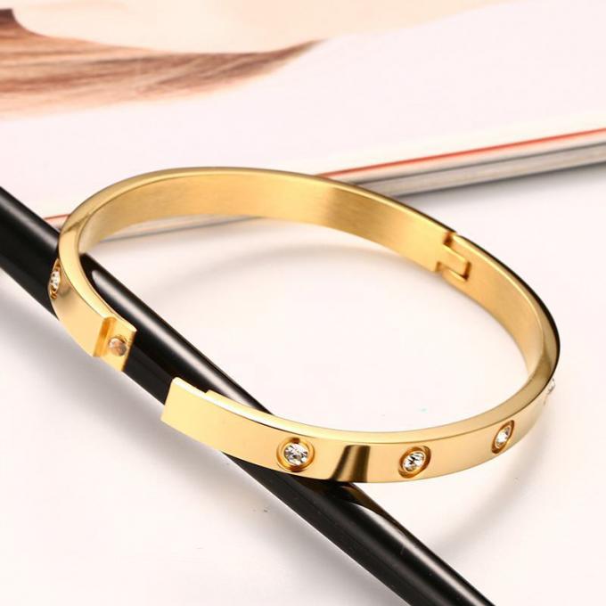 Das pulseira de aço inoxidável das pulseira e do anel das senhoras das pulseira luxuosas do encanto o ouro da mulher chapeou