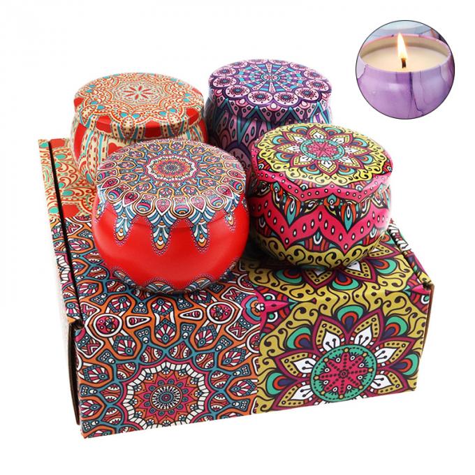 A duração sem fumaça Eco-amigável de Rose Jasmine Scent Mother Day Birthday Valentine Weddings Soy Candle Long Scented Tin Candles