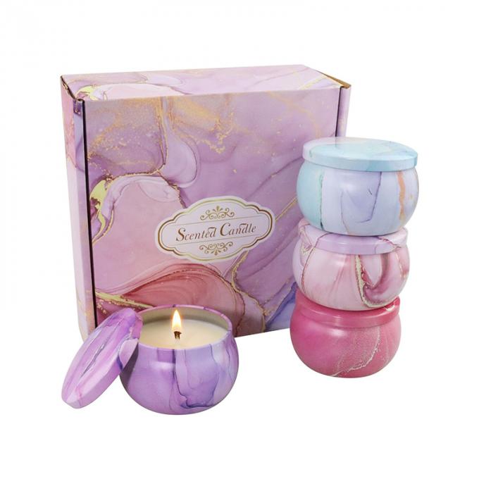 A duração sem fumaça Eco-amigável de Rose Jasmine Scent Mother Day Birthday Valentine Weddings Soy Candle Long Scented Tin Candles