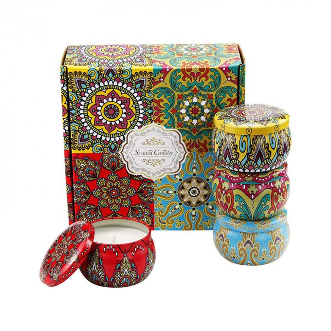 A duração sem fumaça Eco-amigável de Rose Jasmine Scent Mother Day Birthday Valentine Weddings Soy Candle Long Scented Tin Candles