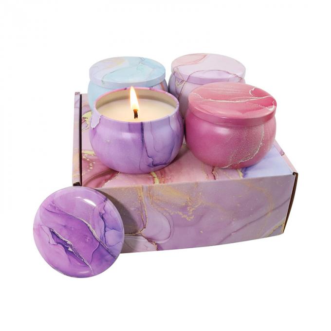 A duração sem fumaça Eco-amigável de Rose Jasmine Scent Mother Day Birthday Valentine Weddings Soy Candle Long Scented Tin Candles