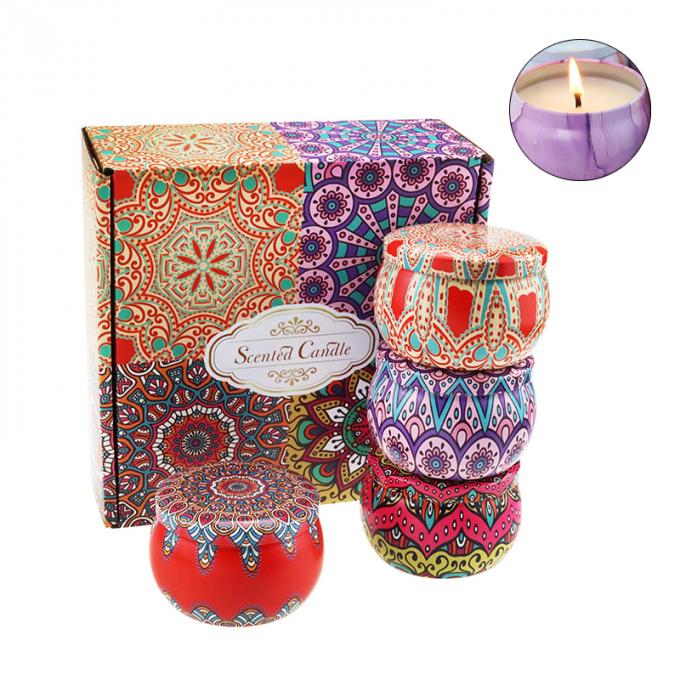 A duração sem fumaça Eco-amigável de Rose Jasmine Scent Mother Day Birthday Valentine Weddings Soy Candle Long Scented Tin Candles