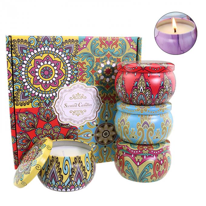 A duração sem fumaça Eco-amigável de Rose Jasmine Scent Mother Day Birthday Valentine Weddings Soy Candle Long Scented Tin Candles