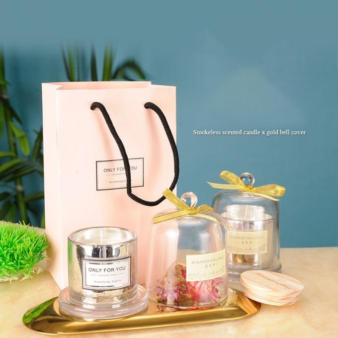 o óleo essencial luxuoso azul de vidro durável sem fumaça Eco-amigável de Bell de vento Scented velas no frasco de vidro