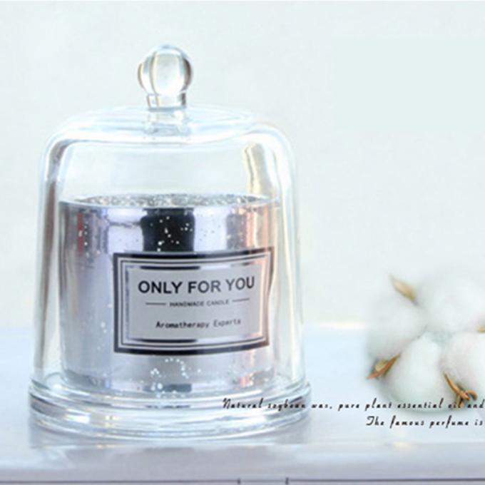 o óleo essencial luxuoso azul de vidro durável sem fumaça Eco-amigável de Bell de vento Scented velas no frasco de vidro