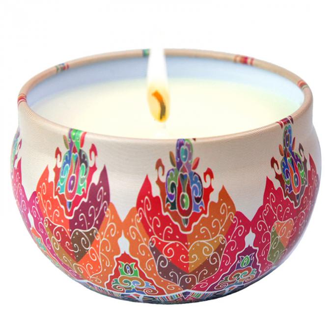 A duração sem fumaça Eco-amigável de Rose Jasmine Scent Mother Day Birthday Valentine Weddings Soy Candle Long Scented Tin Candles