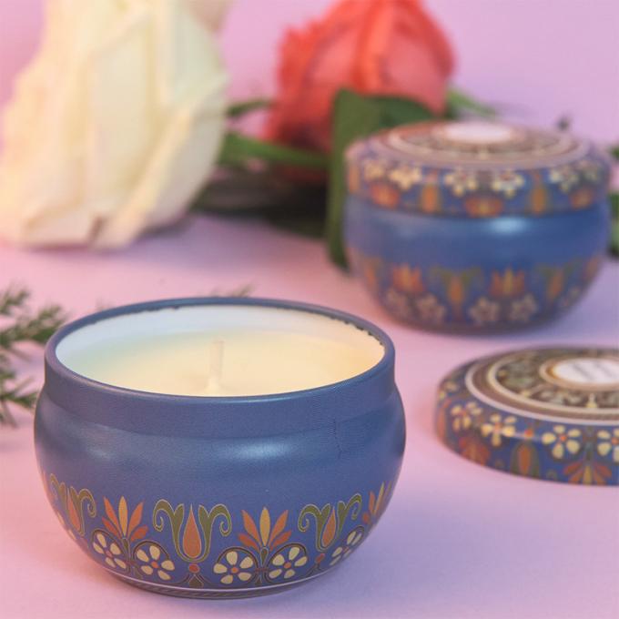 A duração sem fumaça Eco-amigável de Rose Jasmine Scent Mother Day Birthday Valentine Weddings Soy Candle Long Scented Tin Candles