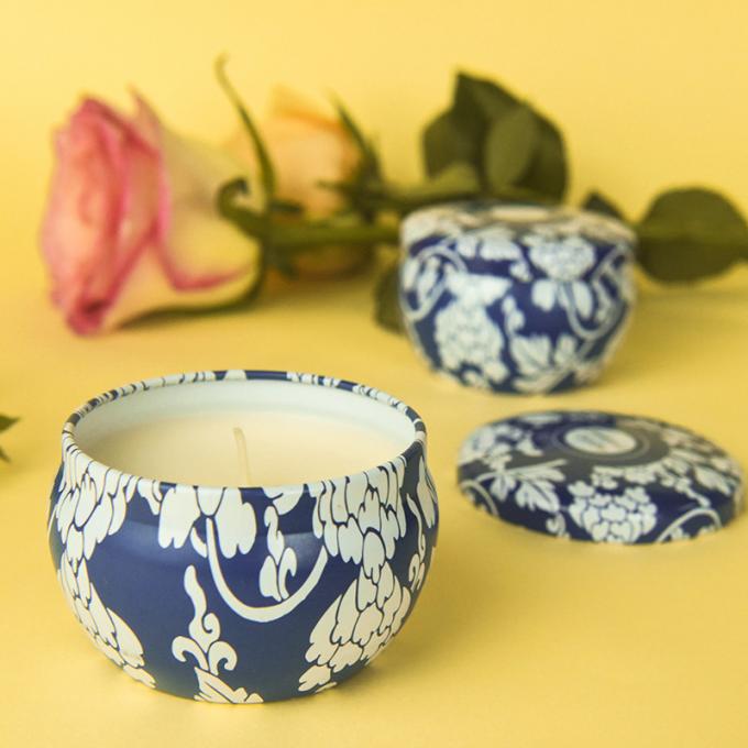 A duração sem fumaça Eco-amigável de Rose Jasmine Scent Mother Day Birthday Valentine Weddings Soy Candle Long Scented Tin Candles