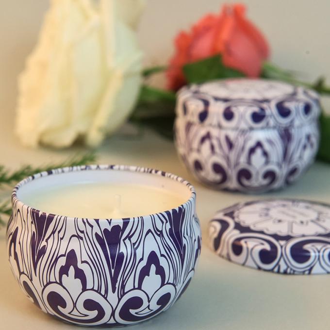 A duração sem fumaça Eco-amigável de Rose Jasmine Scent Mother Day Birthday Valentine Weddings Soy Candle Long Scented Tin Candles