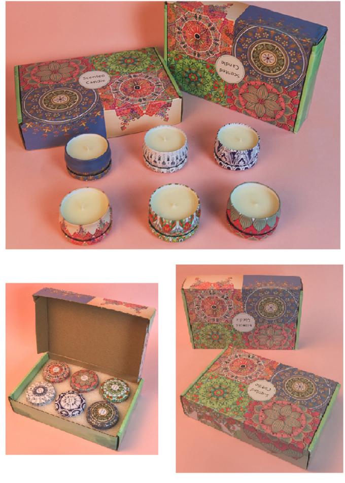 A duração sem fumaça Eco-amigável de Rose Jasmine Scent Mother Day Birthday Valentine Weddings Soy Candle Long Scented Tin Candles