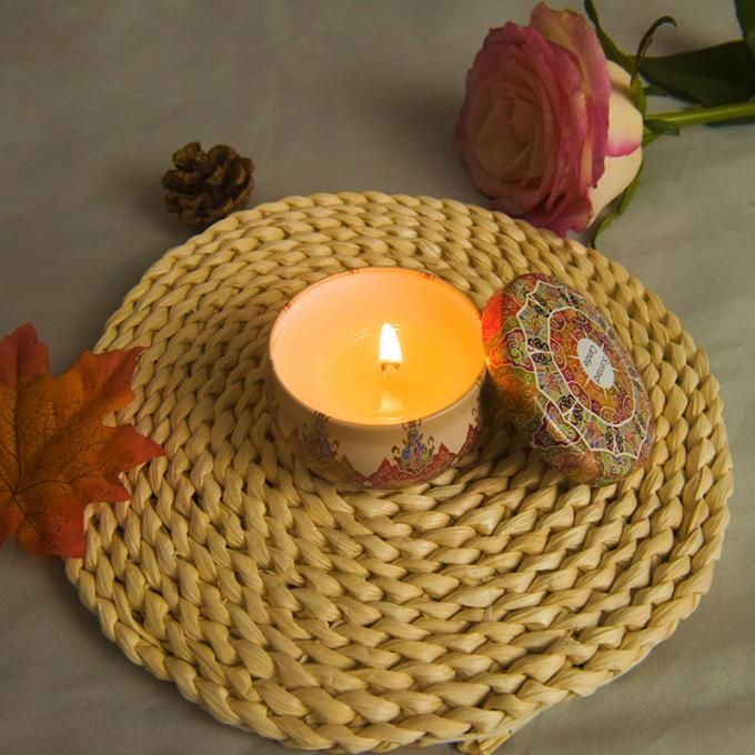 A duração sem fumaça Eco-amigável de Rose Jasmine Scent Mother Day Birthday Valentine Weddings Soy Candle Long Scented Tin Candles