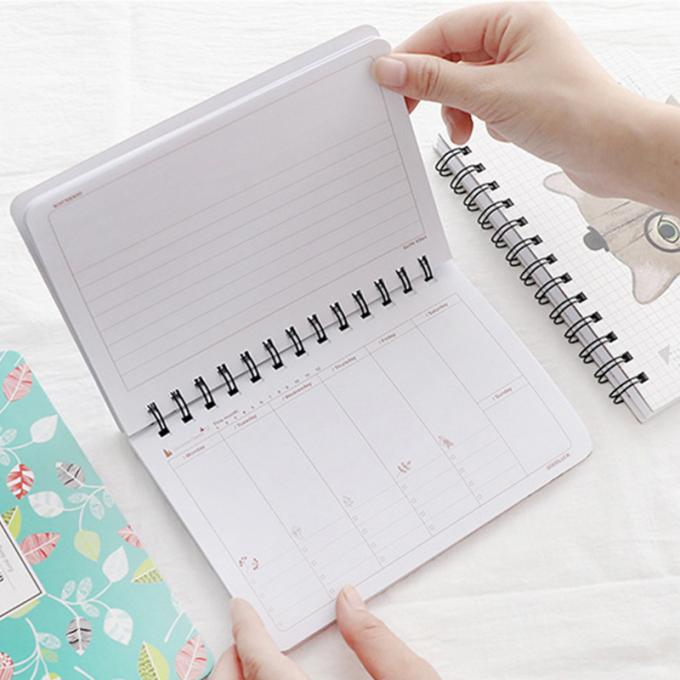 A espiral da programação de Mini Notebook Lovely Stationery Portable do bloco de notas da bobina dos desenhos animados gerencie o caderno