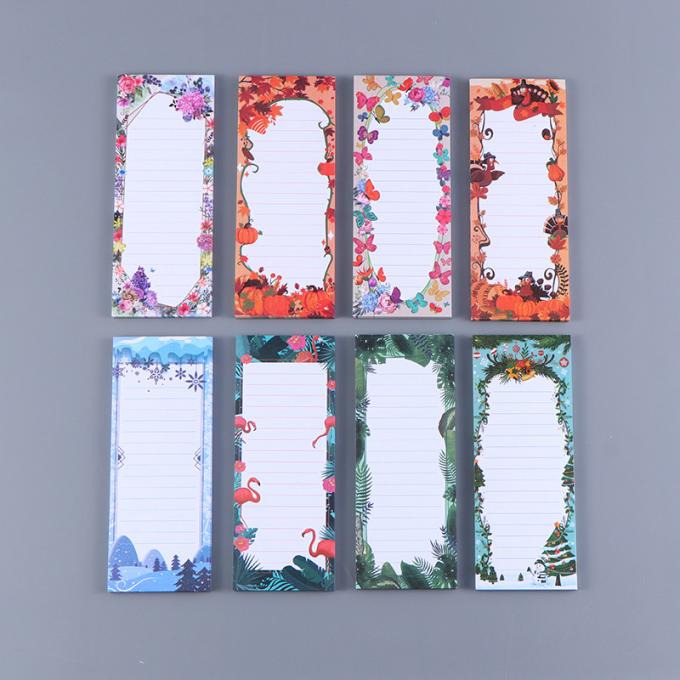 Blocos de notas magnéticos feitos sob encomenda do design floral por atacado para fazer a lista para notas pegajosas do ímã do refrigerador da lista do mantimento