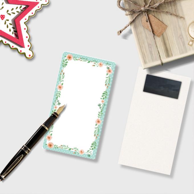 Blocos de notas magnéticos feitos sob encomenda do design floral por atacado para fazer a lista para notas pegajosas do ímã do refrigerador da lista do mantimento