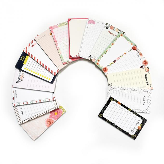 Blocos de notas magnéticos feitos sob encomenda do design floral por atacado para fazer a lista para notas pegajosas do ímã do refrigerador da lista do mantimento