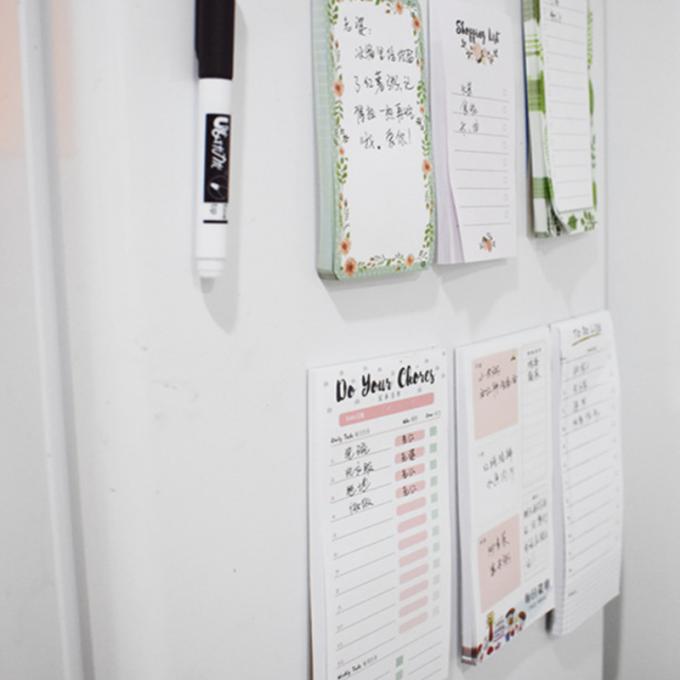Blocos de notas magnéticos feitos sob encomenda do design floral por atacado para fazer a lista para notas pegajosas do ímã do refrigerador da lista do mantimento