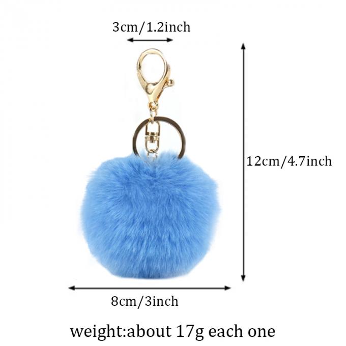 O saco macio por atacado do carro dos acessórios da corrente chave de Pom Pom Keychain Artificial Fur Ball encanta a pele Pom Keychain