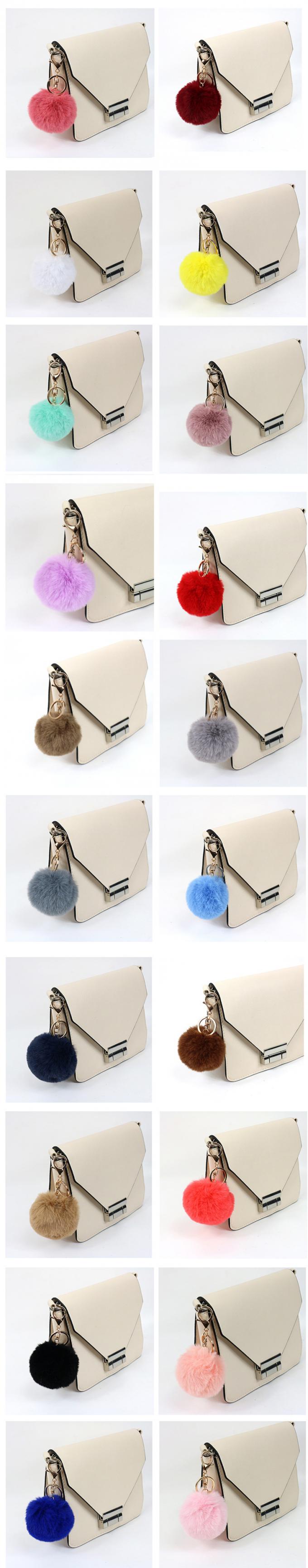 O saco macio por atacado do carro dos acessórios da corrente chave de Pom Pom Keychain Artificial Fur Ball encanta a pele Pom Keychain