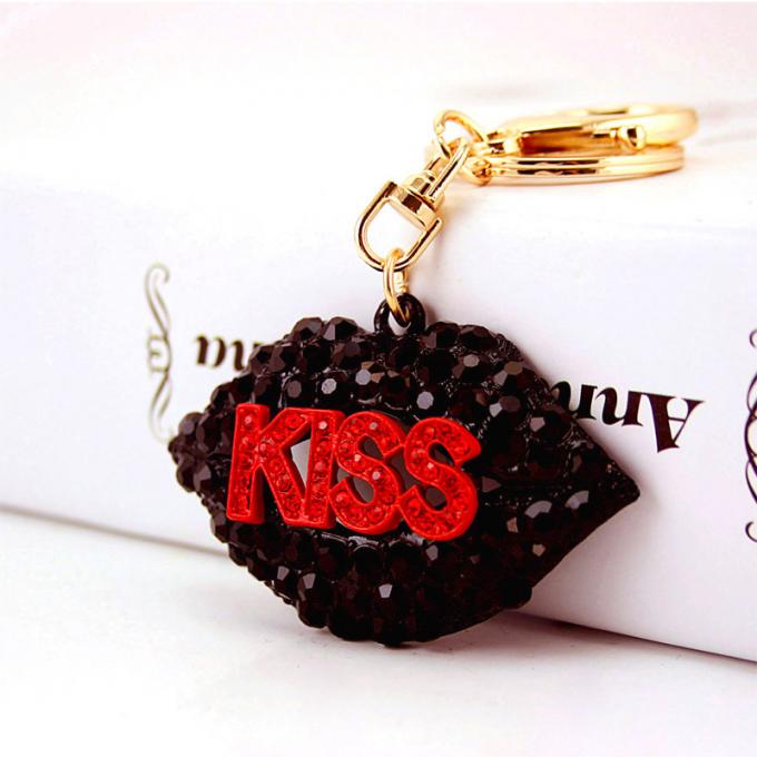 As senhoras Diamante-enchidas criativas perfumam o metal fêmea Crystal Keychain do cristal de rocha dos acessórios do saco da corrente chave de garrafa