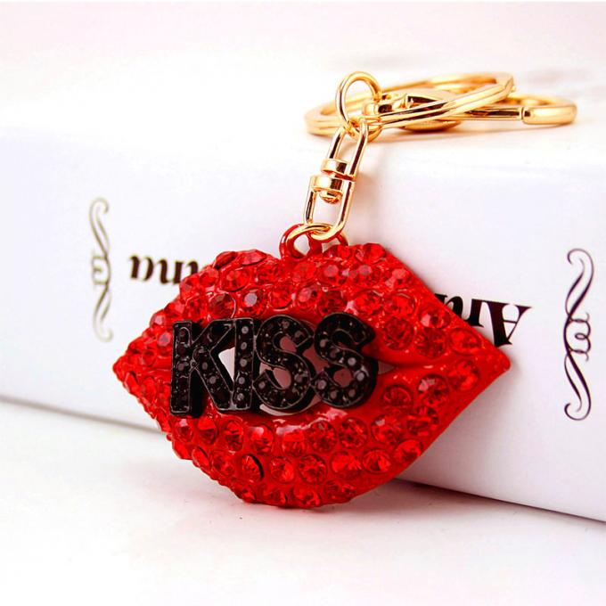 As senhoras Diamante-enchidas criativas perfumam o metal fêmea Crystal Keychain do cristal de rocha dos acessórios do saco da corrente chave de garrafa