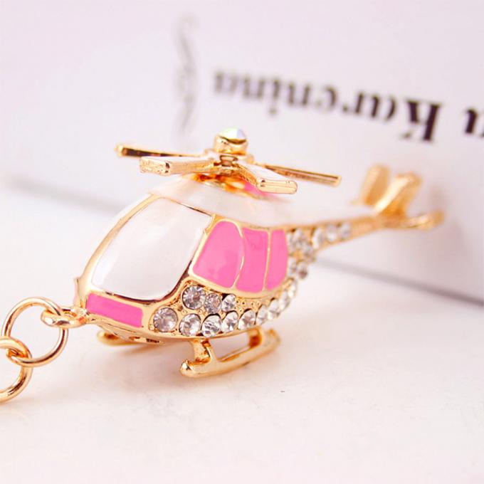 Corrente chave da motocicleta de Diamond Crystal Model Men por atacado da porta-chaves do pendente do metal do helicóptero do avião