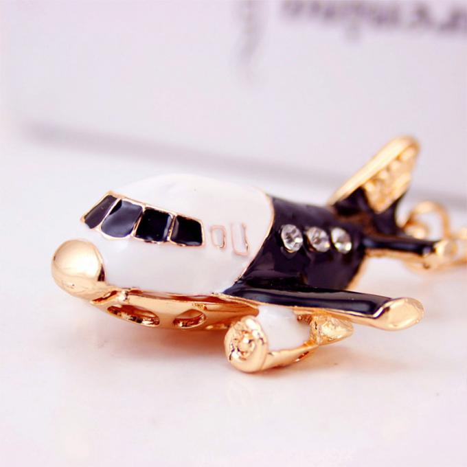 Corrente chave da motocicleta de Diamond Crystal Model Men por atacado da porta-chaves do pendente do metal do helicóptero do avião
