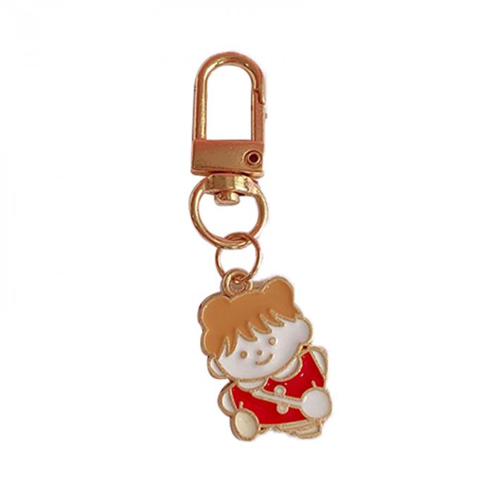 Desenhos animados bonitos Keychains dos acessórios pequenos por atacado dos ornamento do saco do pendente do metal da flor da corrente chave do coelho para mulheres