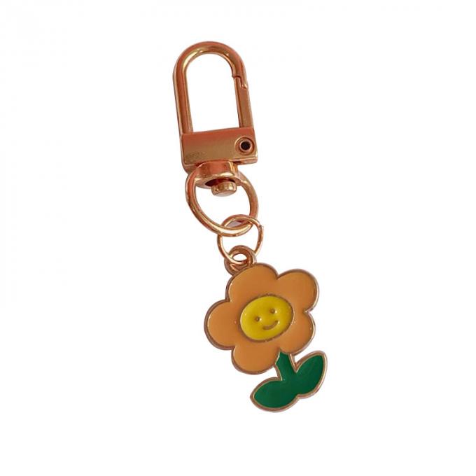 Desenhos animados bonitos Keychains dos acessórios pequenos por atacado dos ornamento do saco do pendente do metal da flor da corrente chave do coelho para mulheres