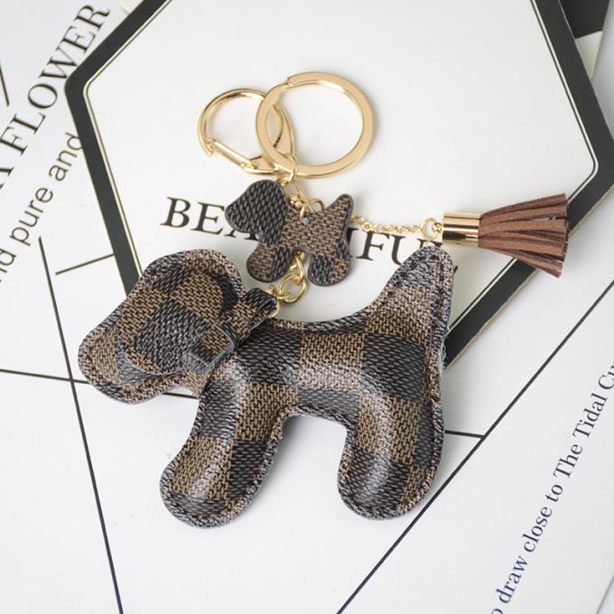 Acessórios de couro por atacado Diamond Bear Keychain Keychains dos ornamento do saco do pendente da corrente chave do cão do urso para mulheres